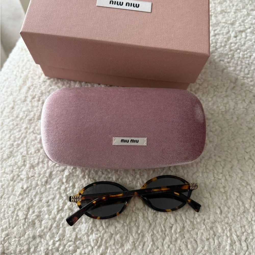 Miu Miu Brown Oval Sunglasses - Picture 5 of 6